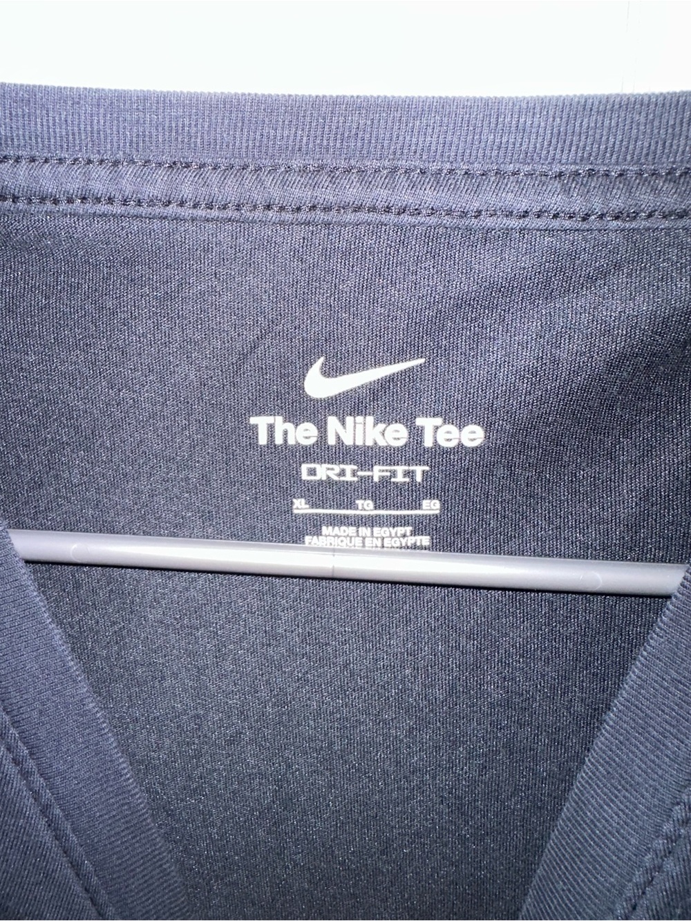 Nike Black Short Sleeve Dri-FIT Crew Tee with White Swoosh - Picture 2 of 3